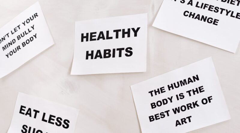Infographic title card reading "10 simple daily habits that can transform your well being" with a serene morning background.