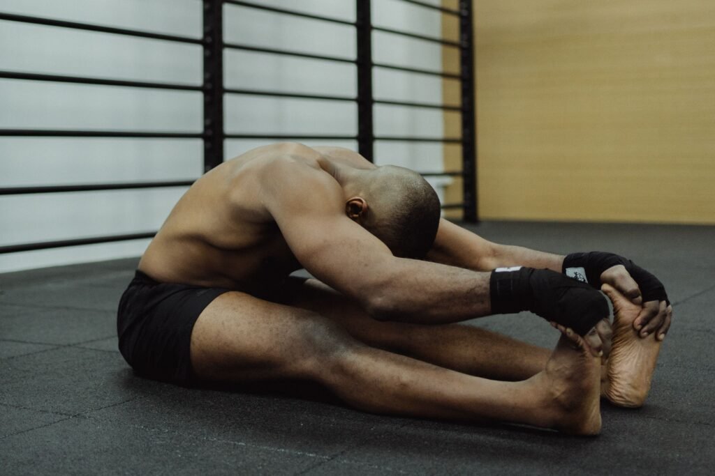 Split scene showing deep sleep on one side and effective strength training on the other.