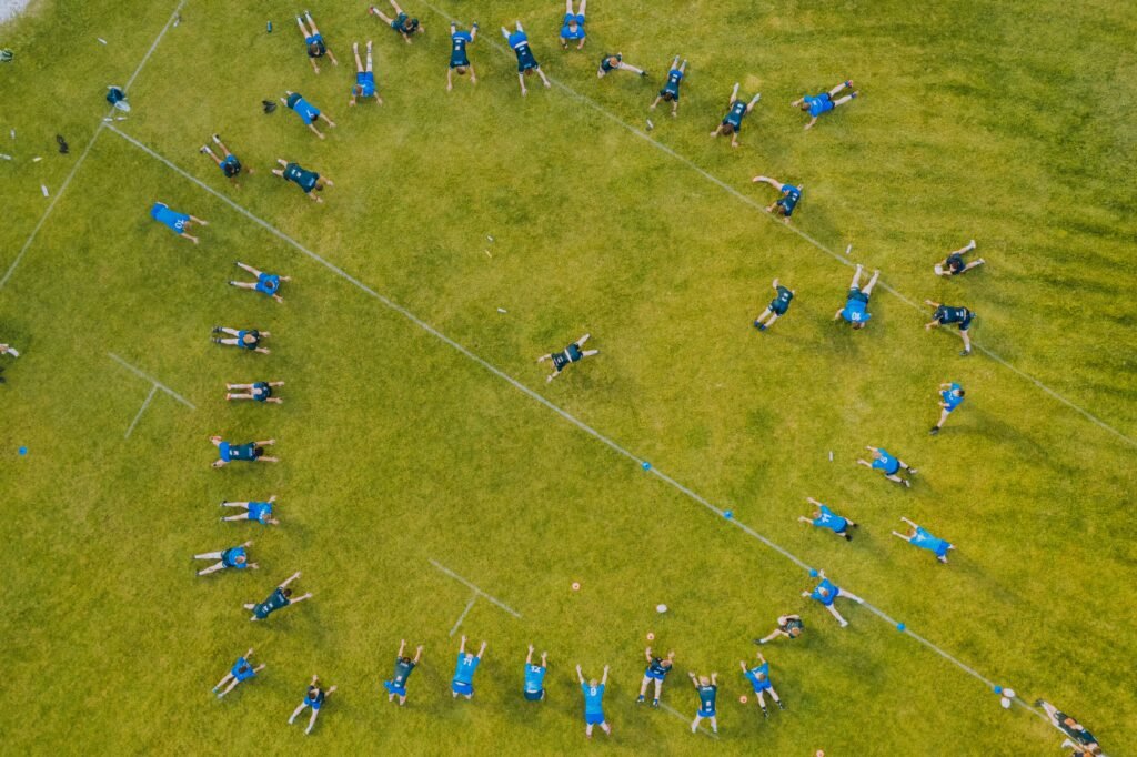 Fitness training routine inspired by Australian Rules Football