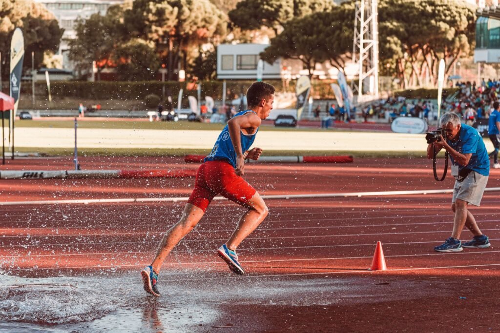 Matthew Hudson-Smith running the men's 400m final during the 2026 European Athletics Championships  