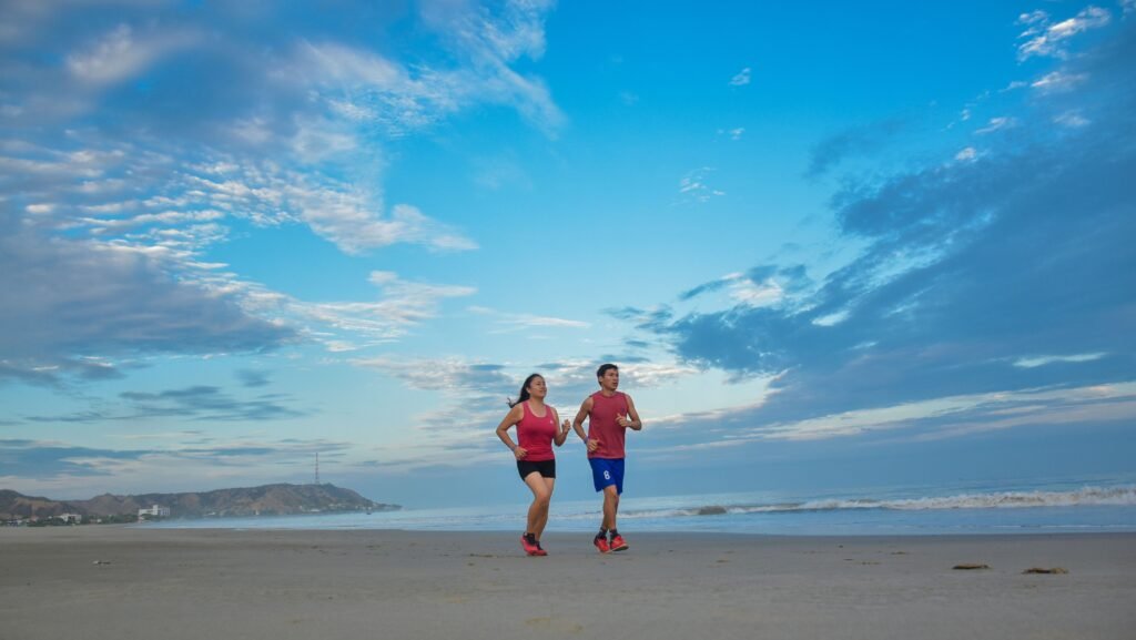 Beginner completing a simple fitness workout 