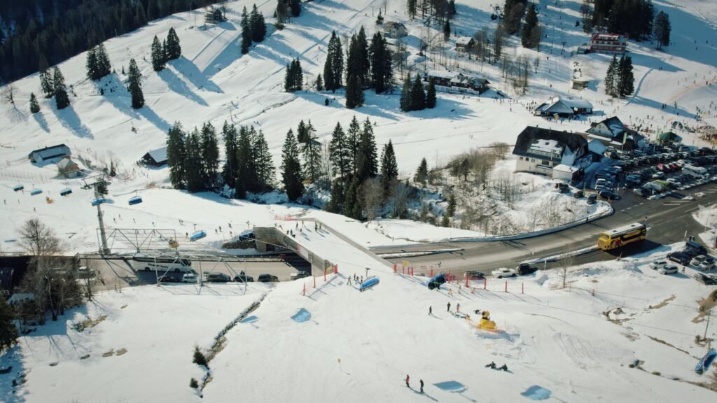 Ski jumper competing in the Four Hills Tournament 