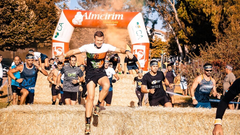 HYROX athlete competing in a functional fitness race