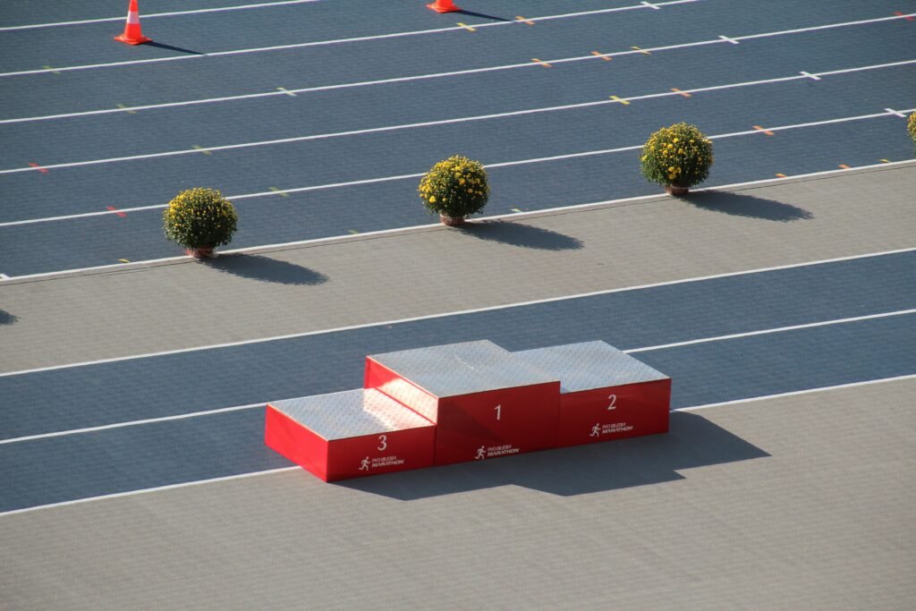 Panoramic view of crowded Alexander Stadium track during 2026 European Athletics Championships  