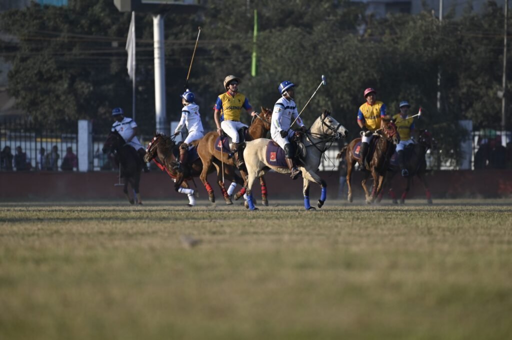 Traditional polo players competing on horsebacks at the high-altitude Shandur Polo Festival in northern Pakistan 
