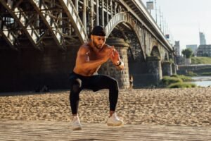 Smartwatch displaying heart rate variability and recovery metrics during a workout
