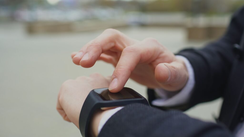 Fitness smartwatch monitoring health and daily activity 