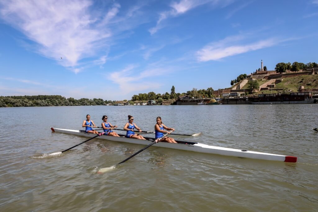 Rowers competing at the World Rowing Championships in Amsterdam 