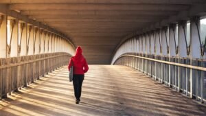 Daily walking in a park to support mental health and focus